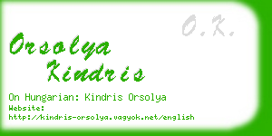 orsolya kindris business card